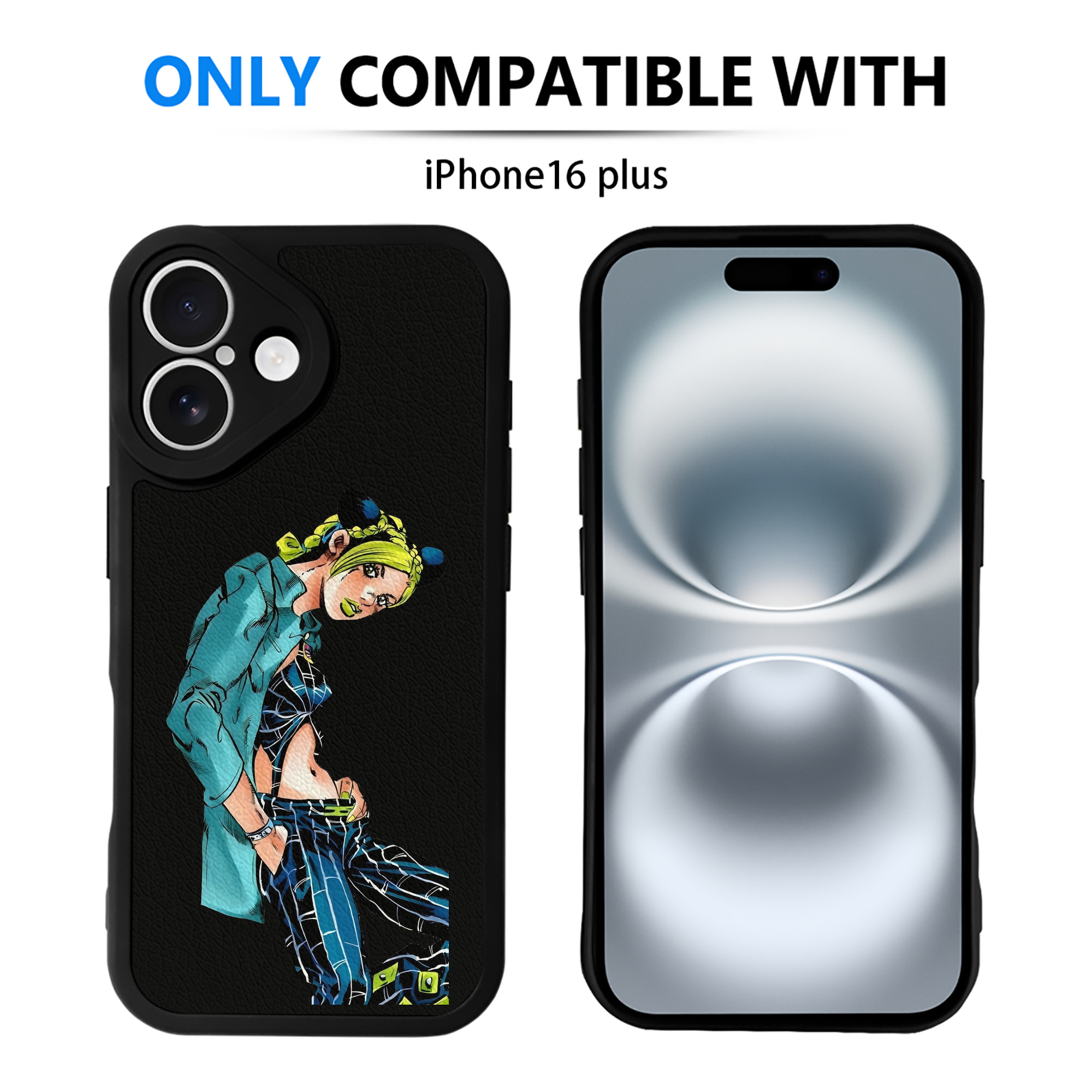 （画像用） "ジョジョの奇妙な冒険 くうじょう ジョリーン JoJo's Bizarre Adventure Jolyne Cujoh " 【iPhone 16シリーズ対応】シリコンスマホケース（レザー調） 材質：シリコン
